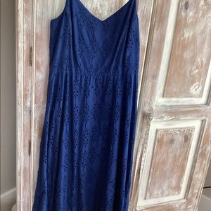 Old Navy Blue Eyelet midi dress